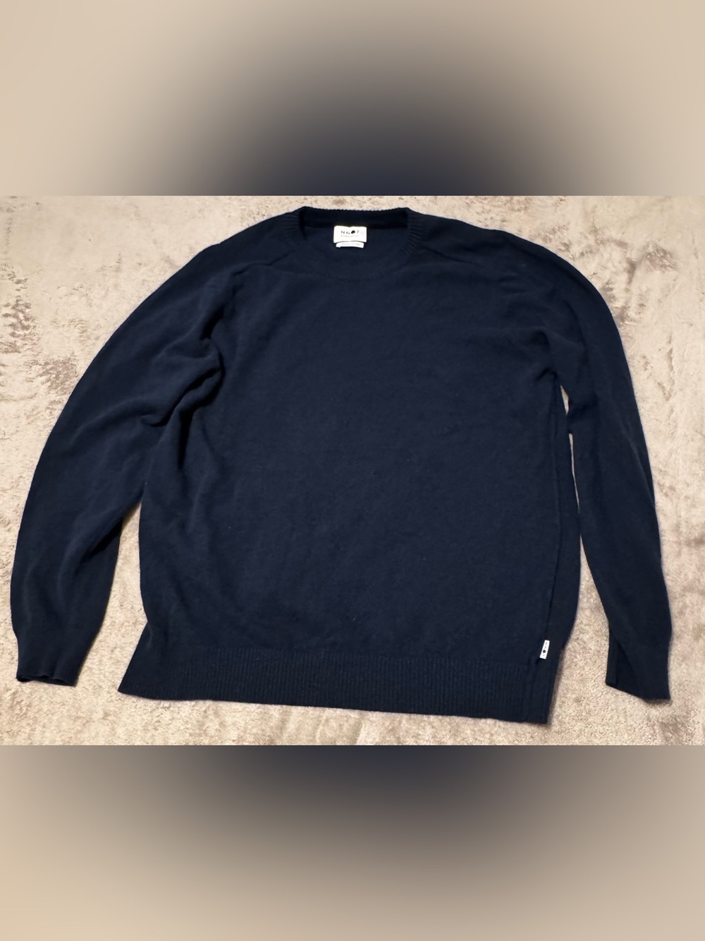 NNO7 Sweater Mens Large No Nationality Crew Neck Pullover Blue Casual Adul Wool - Picture 2 of 10